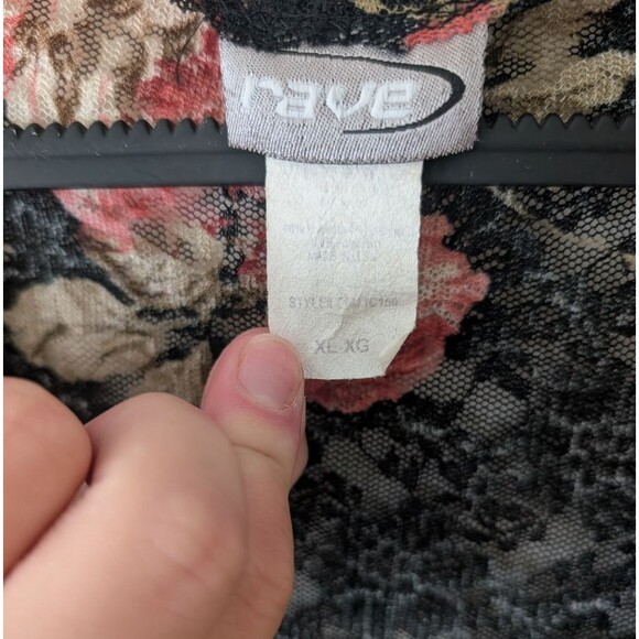 Rave Y2K Lace Vintage Crop Floral Top Size XL - Picture 4 of 7